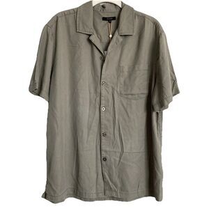 Quince 100% Tencel Short Sleeve Shirt MEDIUM Men’s Button Up Sage Green